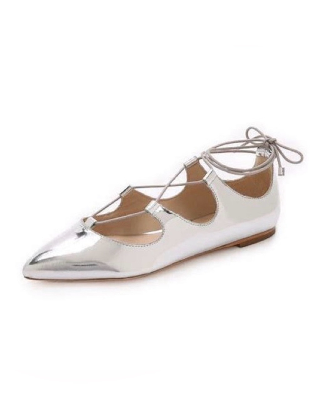 Loeffler Randall Silver Ambra Pointed Flats- Size 8